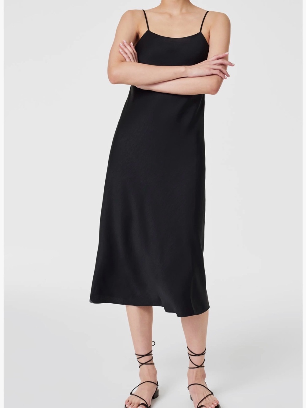SPANX Black Camisole Slip Dress with Spaghetti Straps
